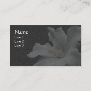 White Hibiskus auf Black Floral Business Card Visitenkarte