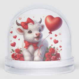 WHITE HIGHLAND COO HEART SCHNEEKUGELN