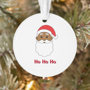 White Ho Ho Ho African American Santa Claus Famill
