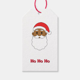 White Ho Ho Ho African American Santa Claus Family Geschenkanhänger