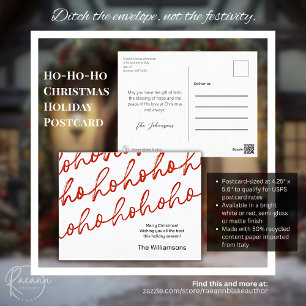 White Ho-Ho Weihnachtsfeiertag Postkarte