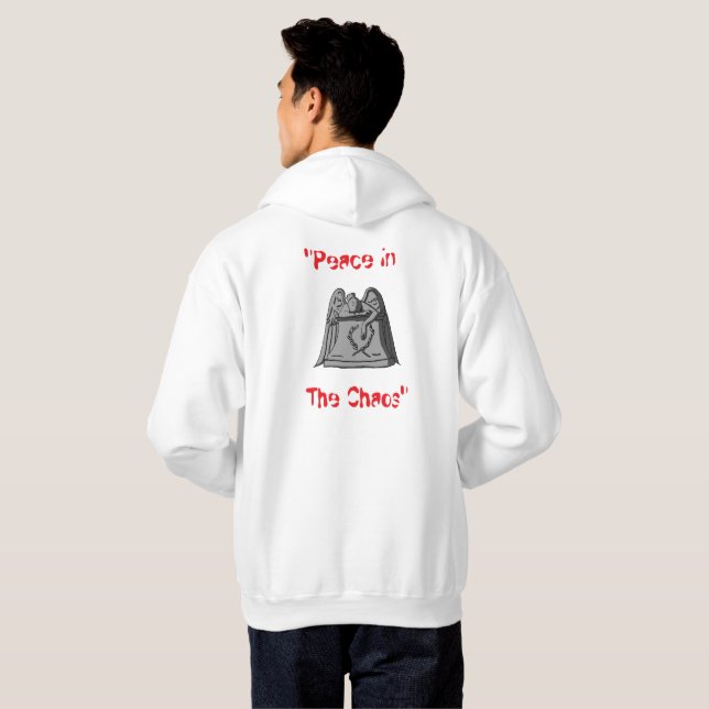 White Hoddie Peace in the Chaos Hoodie (Schwarz voll)