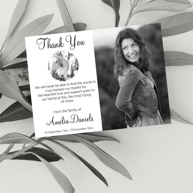 White Horse Beerdigung Foto Dankeschön Karten (Von Creator hochgeladen)