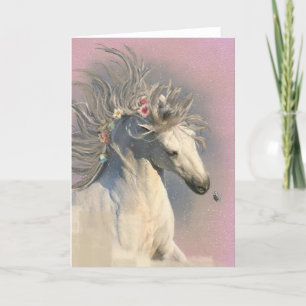White Horse Friesian - Grußkarte Dankeskarte
