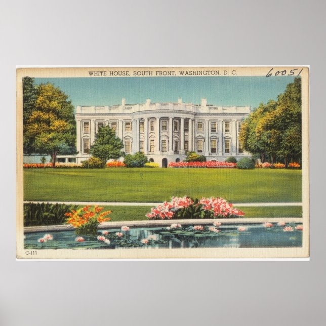 White House Vintage Postcard Poster (Vorne)