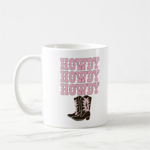 White Howdy Rodeo Western Country Southern Cowgirl Kaffeetasse