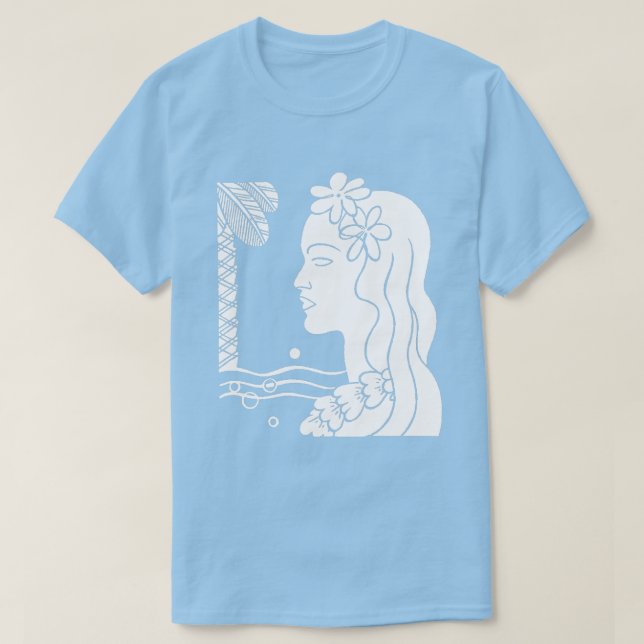 White Hula Girl Head T - Shirt (Design vorne)