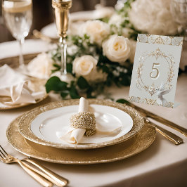 White Hummingbird Extravagante Tischnummer Sockelschild