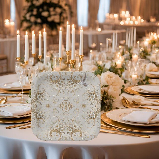 White Hummingbird Minimal Floral Paper Teller (Von Creator hochgeladen)