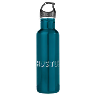 White Hustle Moderne Typografie Trinkflasche