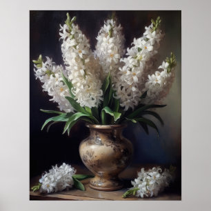 White Hyacinth Blume Art Print Poster