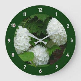 White Hydrangea Annabelle Blumen Pflanze Große Wanduhr