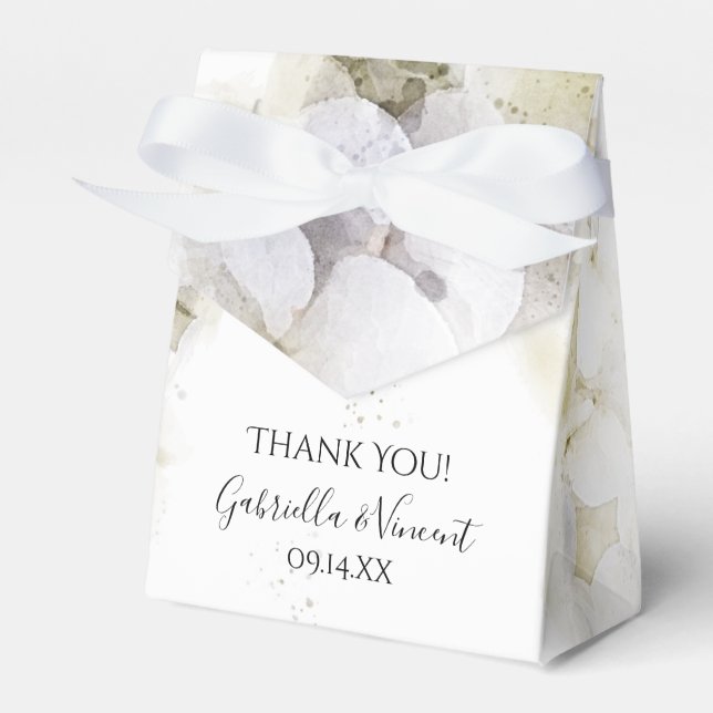 White Hydrangea Blume Wasserfarbenhochzeit Geschenkschachtel (Vorderseite)