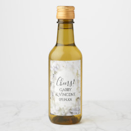 White Hydrangea Blume Wasserfarbenhochzeit Weinetikett