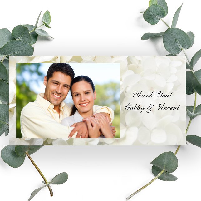 White Hydrangea Blume Wedding Vielen Dank Dankeskarte (Von Creator hochgeladen)