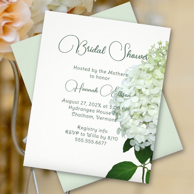 White Hydrangea Budget Bridal Dusche Einladung Flyer (Von Creator hochgeladen)