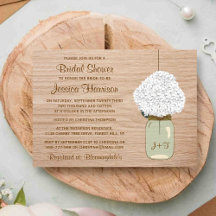 White Hydrangea & Country Mason Jar Brautparty