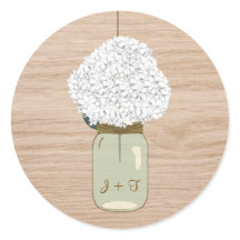 White Hydrangea & Country Mason Jar Brautparty
