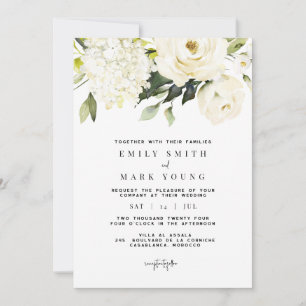 White Hydrangea   Einladung von weißer Blume