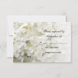 White Hydrangea Floral Wedding RSVP Response Card