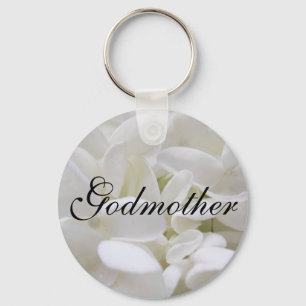 White Hydrangea "Godmutter" Schlüsselring Schlüsselanhänger