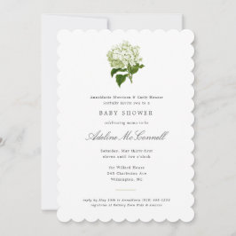 White Hydrangea Grandmillennial Baby Dusche Einladung