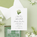 White Hydrangea Grossjahrtausende Hochzeit Einladung<br><div class="desc">Einfach zu personalisieren formelle und elegante Text lädt die Gäste ein,  die Gewerkschaft eines Ehepaares in der Ehe zu feiern. Der neue,  traditionelle Stil der Jahrtausende zeichnet sich durch eine knusprige Farbpalette aus Weiß und Grün und eine perfekte antike hellgrüne Hydrangea-Blume aus.</div>