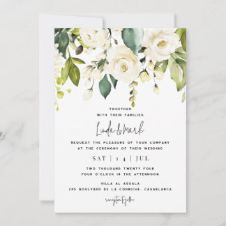 White Hydrangea Hochzeitseinladung Einladung
