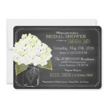 White Hydrangea Jar Chalkboard Brautparty