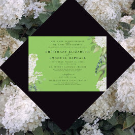 White Hydrangea Lime Green Beide Eltern Hochzeit Einladung