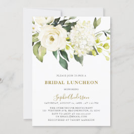 White Hydrangea Rose BRIDAL LUNCHEON Einladung