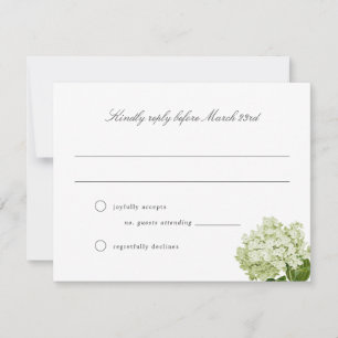 White Hydrangea RSVP-Karte für die Hochzeit von Gr RSVP Karte
