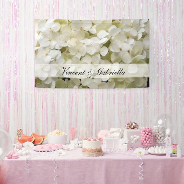 White Hydrangea Wedding Banner (Party)