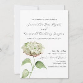 White Hydrangea Wedding Invitation Invitations