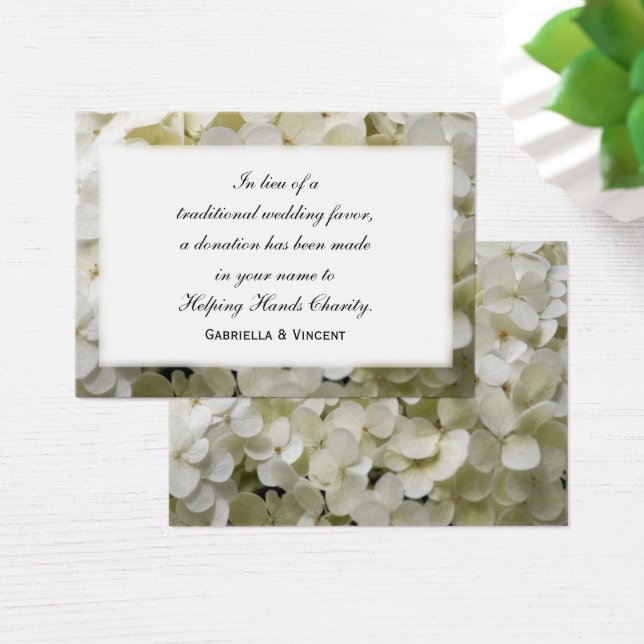 White Hydrangea Wedding Wohltätigkeit Favoriten (Schreibtisch)