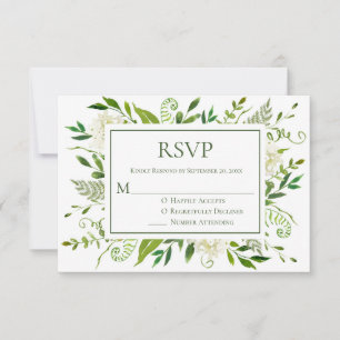 White Hydrangeas Floral Water Wedding RSVP