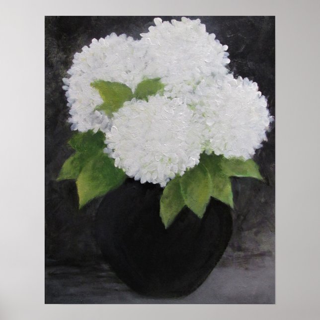 WHITE HYDRANGEAS Print, Value Poster Paper (Matte) (Vorne)