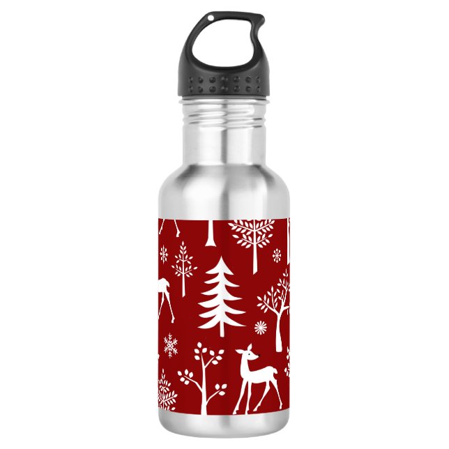 White Illustration Edelstahlflasche (Vorderseite)