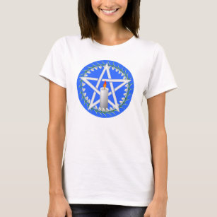 White Imbolc Pentagram mit Snowdrops T-Shirt
