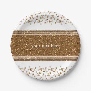White Imitats Brushed Gold Glitzer Party Teller