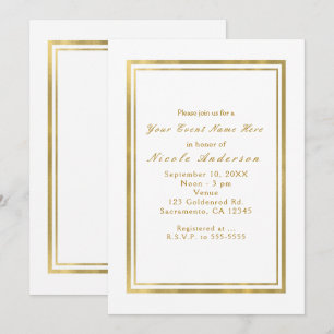 White & Imitats Foil Goldene Frische Pasta machen Einladung