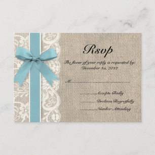 White Imitats Lace and Burlap UAWG - Glacier RSVP Karte
