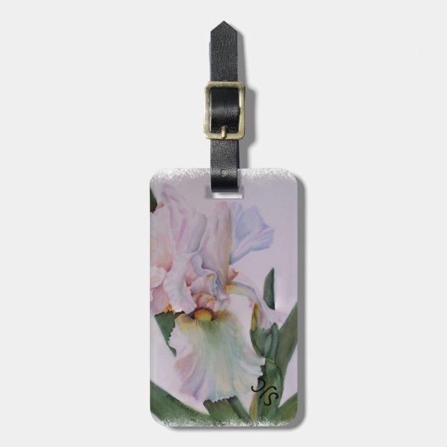 WHITE IRIS PERSONALISIERT LUGGAGE TAG GEPÄCKANHÄNGER (Vorderseite vertikal)