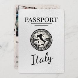 White Italy Passport Save The Date