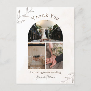 White Ivory Danke für die Hochzeitskarte Postkarte