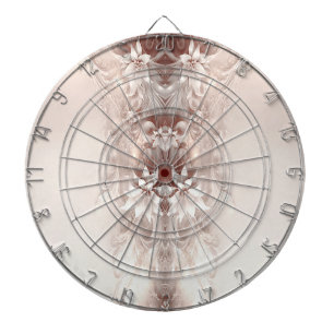 White Ivory Floral Dartboard Dartscheibe