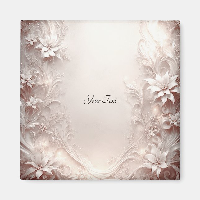 White Ivory Floral Magnet (Vorne)