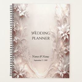 White Ivory Floral Planner Planer