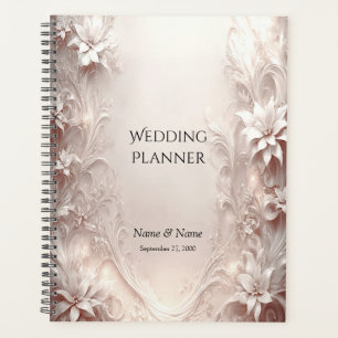 White Ivory Floral Planner Planer