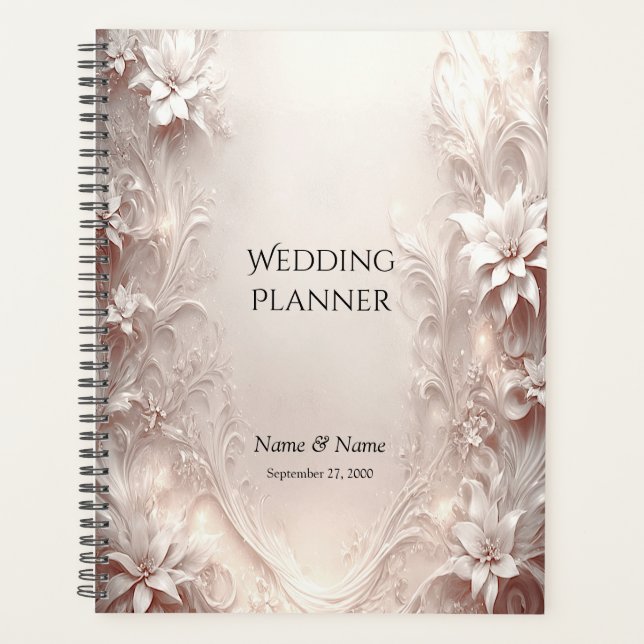 White Ivory Floral Planner Planer (Vorderseite)